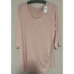 J Jill purejill button tunic size large pink women's‎